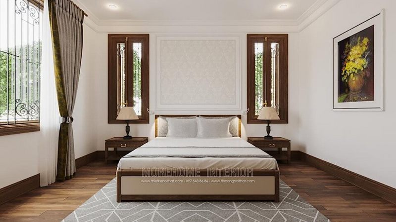 Mẫu thiết kế nội thất phòng ngủ sang trọng cho biệt thự