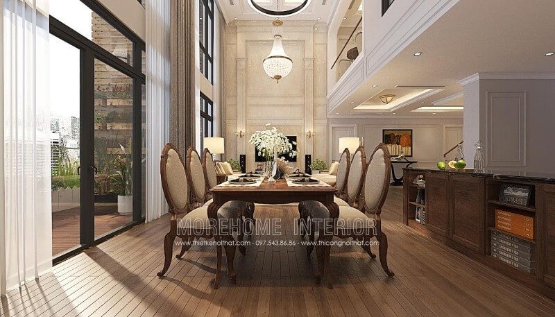 Gợi ý mẫu bàn ghế ăn bằng gỗ óc chó sang trọng cho các căn hộ duplex, penthouse tại hà nội, hcm, hải phòng, đà nẵng....